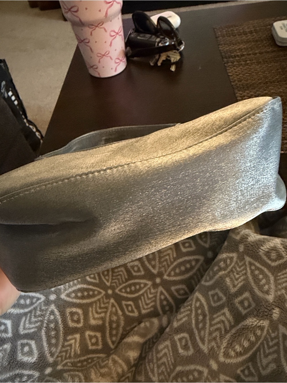 Metallic Gray Mini Hand Hobo Bag - Picture 5 of 7